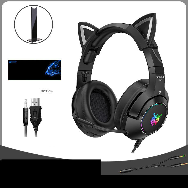 CASQUES GAMING CHAT - CASQUE GAMER FILAIRE POUR FILLES – LÉGER, CONFORTABLE ET STYLÉ POUR VOS SESSIONS GAMING.