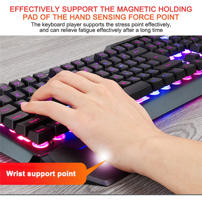 CLAVIER GAMING AVEC SUPPORT - CLAVIER GAMING MÉCANIQUE FILAIRE – CONFORT, PRÉCISION ET ÉCLAIRAGE PERSONNALISABLE.