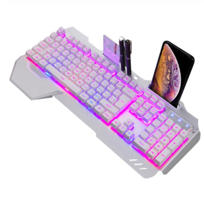CLAVIER GAMING AVEC SUPPORT - CLAVIER GAMING MÉCANIQUE FILAIRE – CONFORT, PRÉCISION ET ÉCLAIRAGE PERSONNALISABLE.