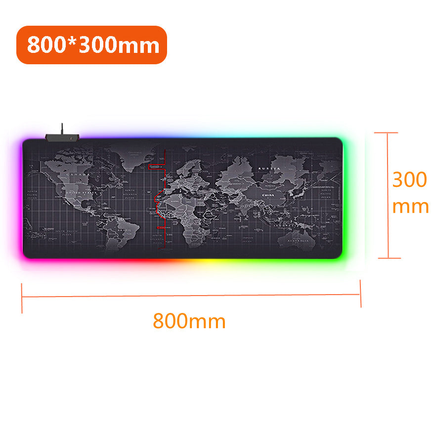 TAPIS SUPPORT SOURIS LED - TAPIS DE SOURIS DE JEU EXTRA-LARGE – CONFORT, PRÉCISION ET DESIGN RÉSISTANT À L’EAU.
